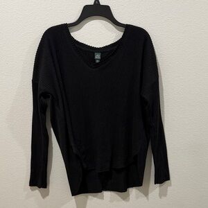 Wild Fable Black Ribbed Long Sleeve Top